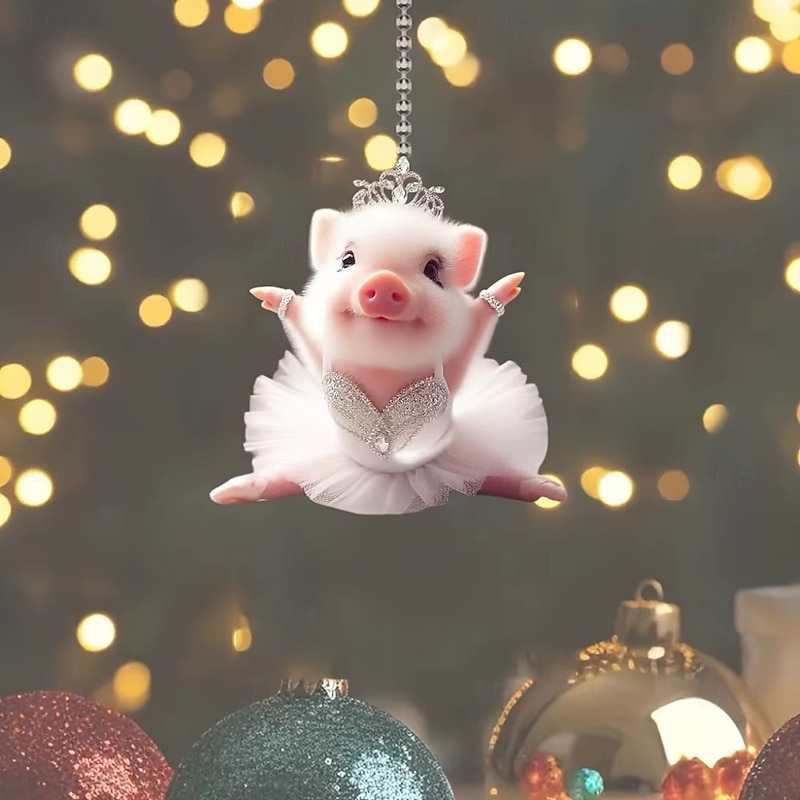 2D Explosion of Cute Piggy Car Interior Acrylic Charm Pendant Key Charm Cute Keychain Cute Car Accessories Car Decoration2