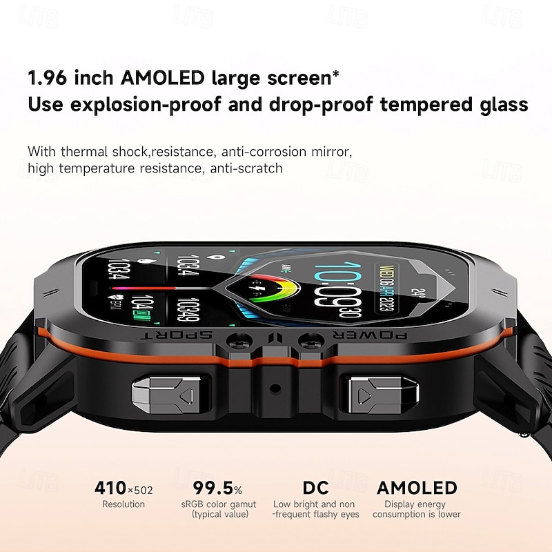 696 Smart Watch Fitness Tracker ECG PPG Bluetooth Call Reminder Android iOS IP67 44mm 1.964