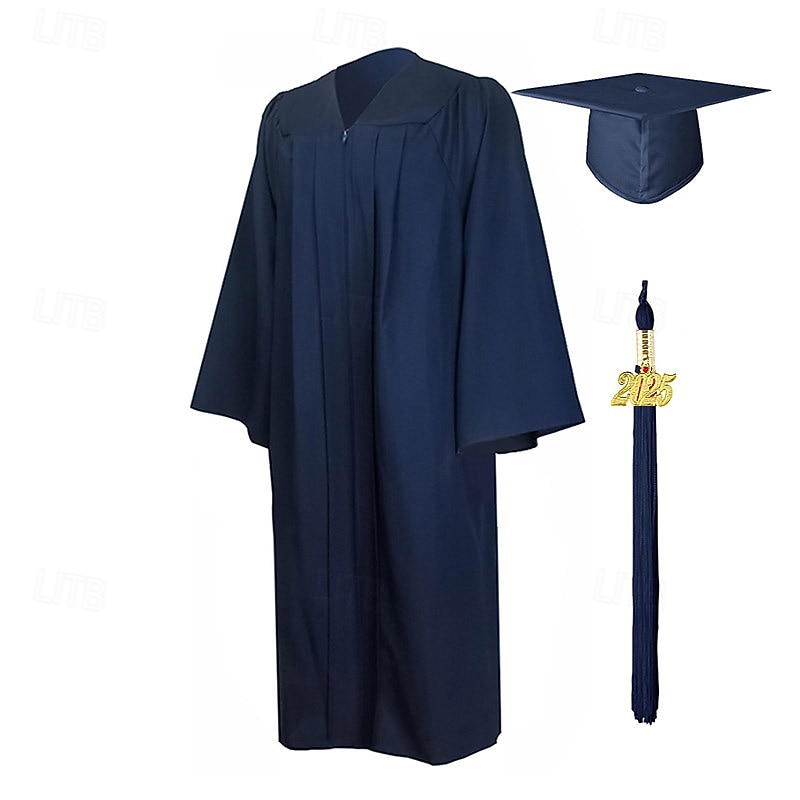 Matte Graduation Gown Cap Tassel Set 2025 for High School and Bachelor3