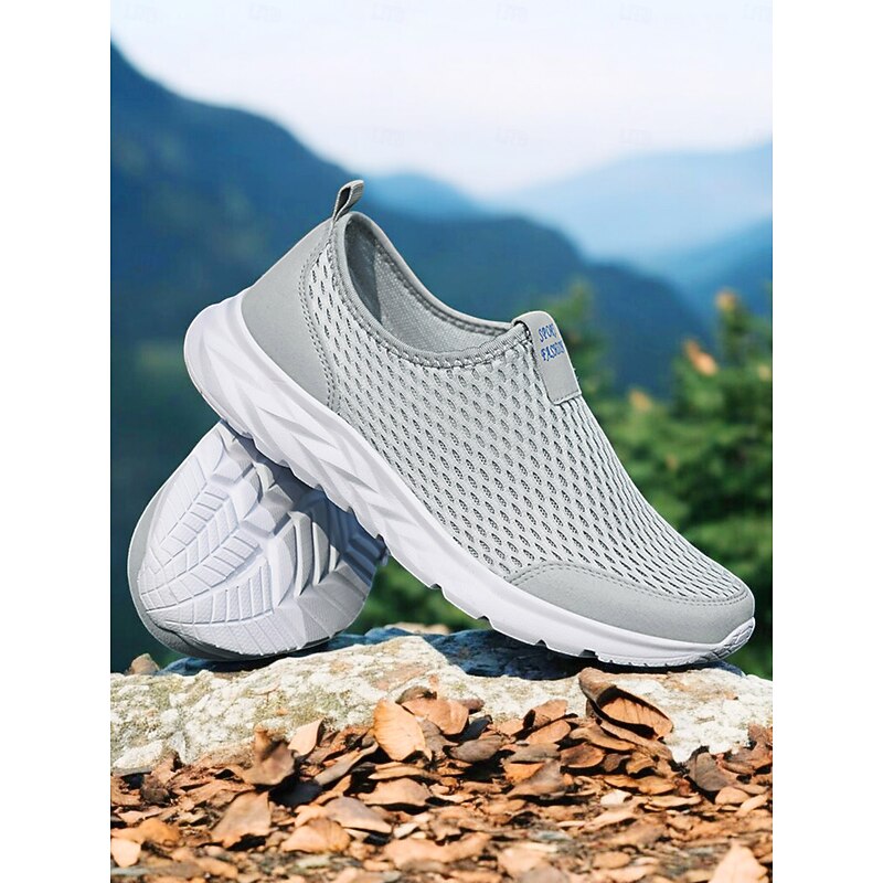 Women's Mesh Slip-On Walking Shoes - Breathable Lightweight Sneakers for Travel & Outdoor Activities
