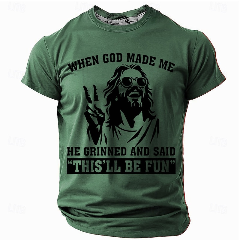 Easter Men's Jesus T Shirt Short Sleeve T shirt 3D Print Crew Neck Shirt Designer Casual Party Holiday Red Green Gray Summer Spring Clothing Apparel S M L XL XXL XXXL4