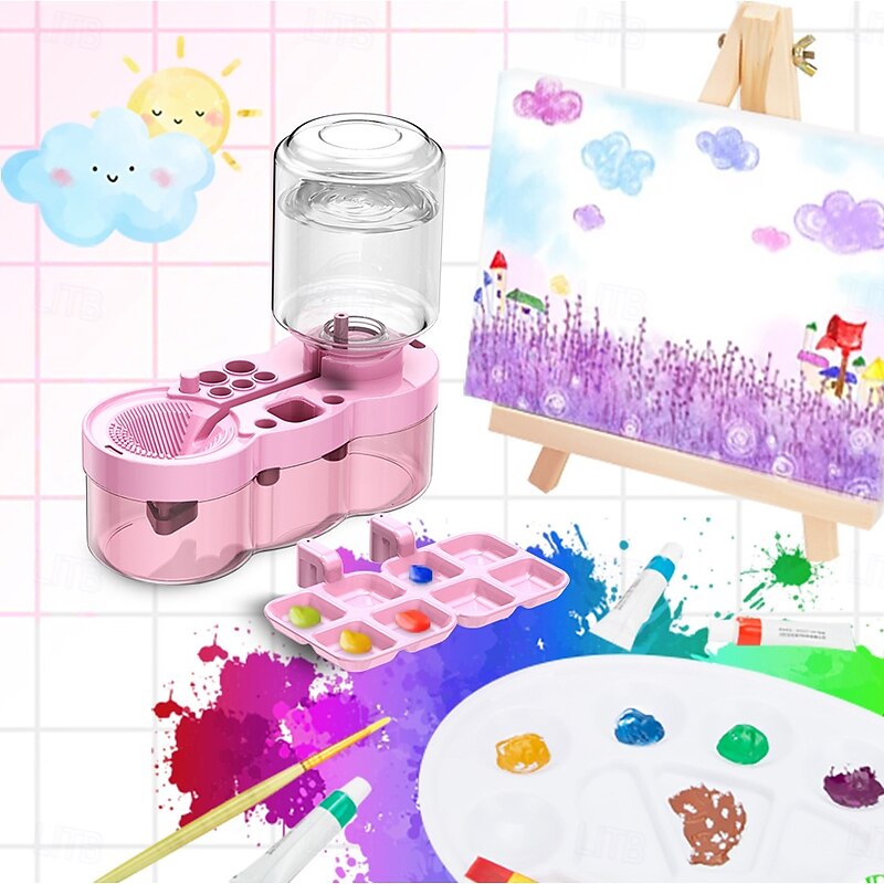 Universal Crafts Paint Brush Cleaner Rinse Cup, Brush Rinser for Artists, Paintbrush Washing Tool, Art Painting Palette for Watercolor, Acrylic, Oil Paint4