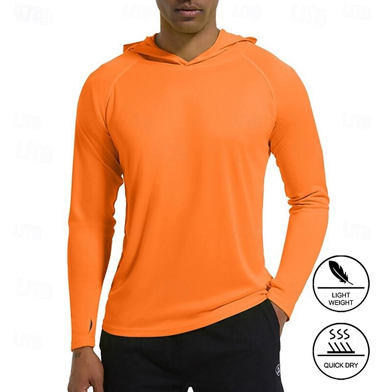 Men's T Shirt Tee Tee Top Long Sleeve Shirt Long Sleeve Hooded Summer Spring Plain Fashion Designer Basic Classic Vacation Street Going out Black White Sky Blue Top Tee for Men