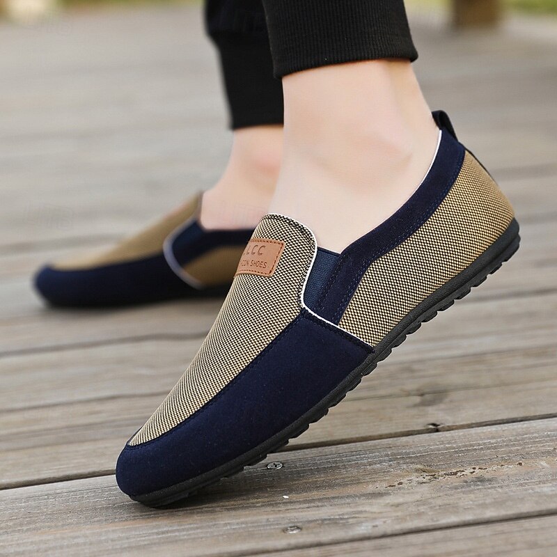 Men's Nylon Casual Loafers with Dual Texture Design and Slip-On Convenience - Suitable for Office and Casual Outings3