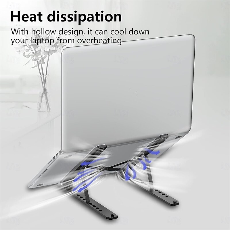 Laptop Stand for Desk Adjustable Laptop Riser Foldable Portable Laptop Holder Ventilated Cooling Notebook Stand for 10-15.6inch Laptop3