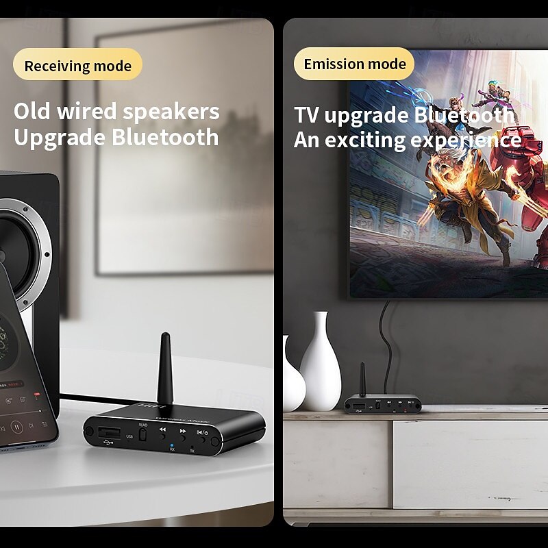 Bluetooth 5.4 Transmitter Receiver Adapter 3.5mm AUX Jack for Speakers Headset U Disk PS5 Audio Receiver Support A2DP/AVRCP4