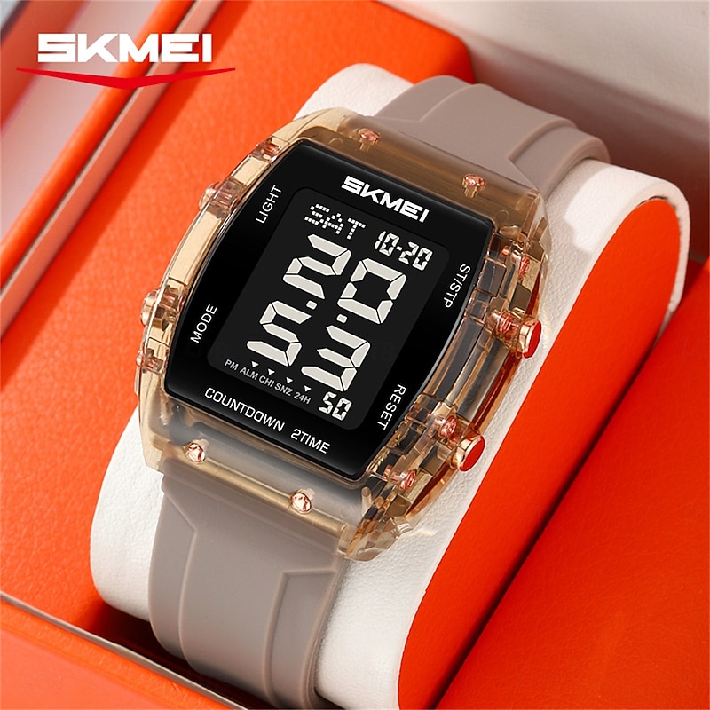 SKMEI 2409 Waterproof Electronic Watch Luxury Outdoor Countdown Stopwatch Digital Wristwatch For Man Women Calendar Led Light Silicone Watch2