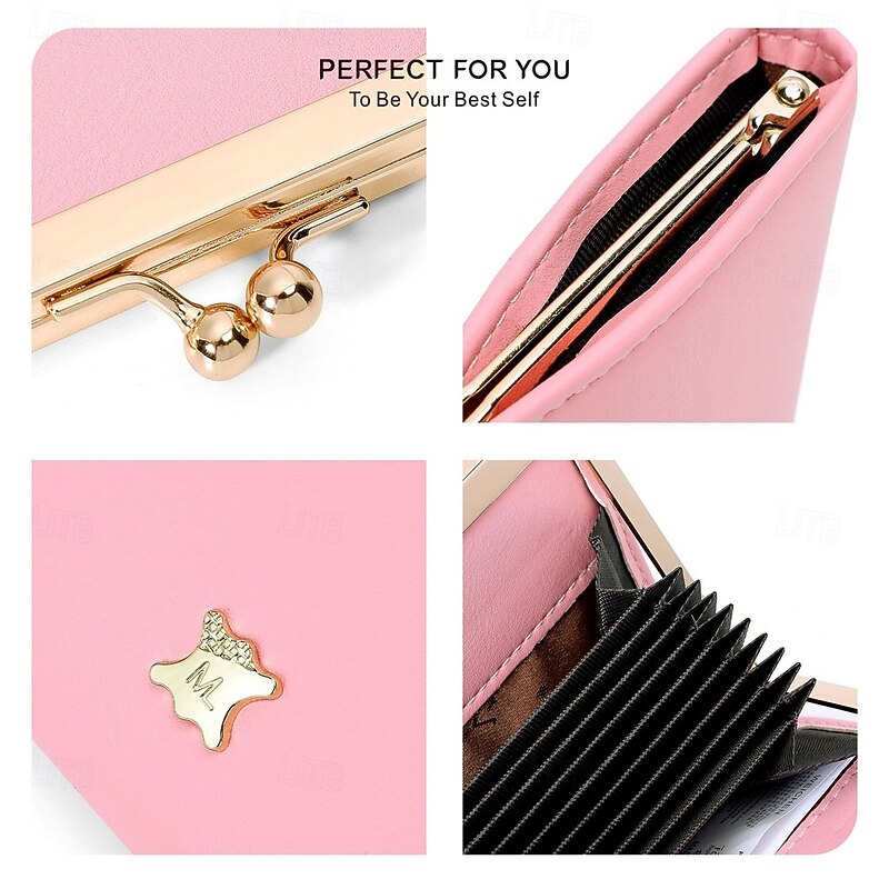 1pcs Credit Card Holder Wallet Desk Business Card Holder Business Card Holder Case PU Leather Name Card Holder Pocket Credit Card Protector for Women3