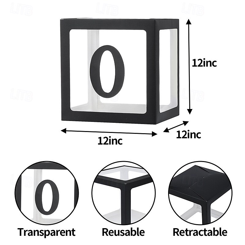 Graduation Decorations Class of 2025, 4pcs 2025 Graduation Party Black Balloon Boxes with Letters GRAD, 2025 for Preschool Kindergarten High School College Grad Party Celebration Supplies3