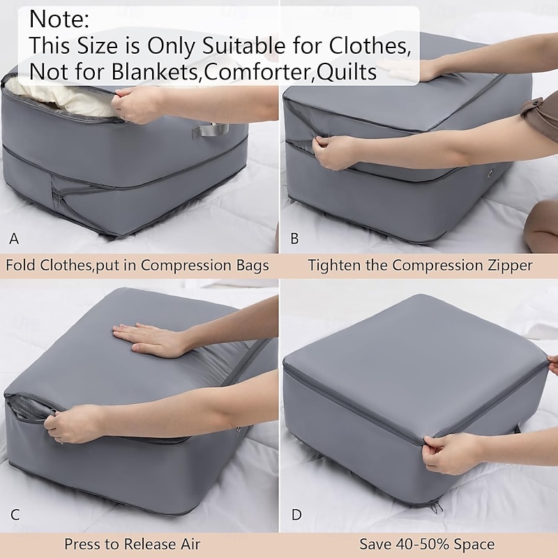 4 Pack Ultra Space Saving Self Compression Organizer Compression Bags for Storage,Ultra Space Saving Self Compression Organizer Bags,Sweater Organizer for Closet,Clothes Storage Bag4