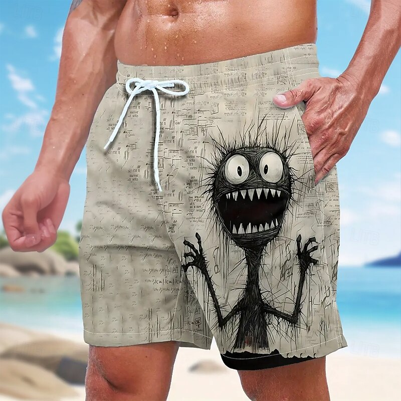 Men's Animal Funny Swim Trunks Swim Shorts Board Shorts Mid Waist Streetwear Hawaiian Beach Vacation Wear Side Pockets Mesh Lining Elastic Drawstring Waist Designer Clothing Apparel