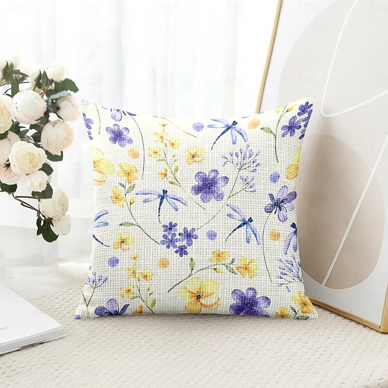 Floral Pastoral Decorative Toss Pillows Cover 1PC Soft Square Couch Cushion Case Pillowcase for Bedroom Livingroom Sofa Chair