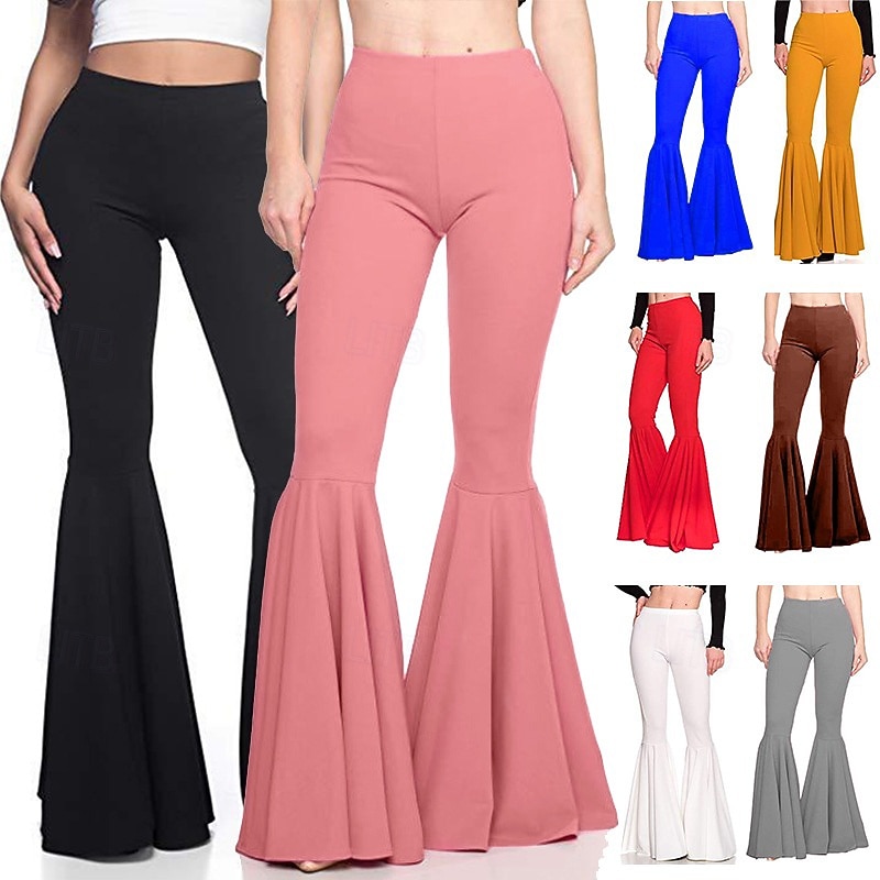 1970s Disco Y2K Bell Bottoms Pants Flared Trousers Doll Fancy Dress Women's Kings Day Casual Daily Pride Parade Pride Month Adults' Pants All Seasons