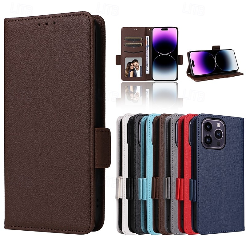 Phone Case For iPhone 16 15 14 Pro Max Plus 13 12 11 Pro Max Mini Flip Cover with Stand Holder Magnetic with Wrist Strap Retro TPU PU Leather