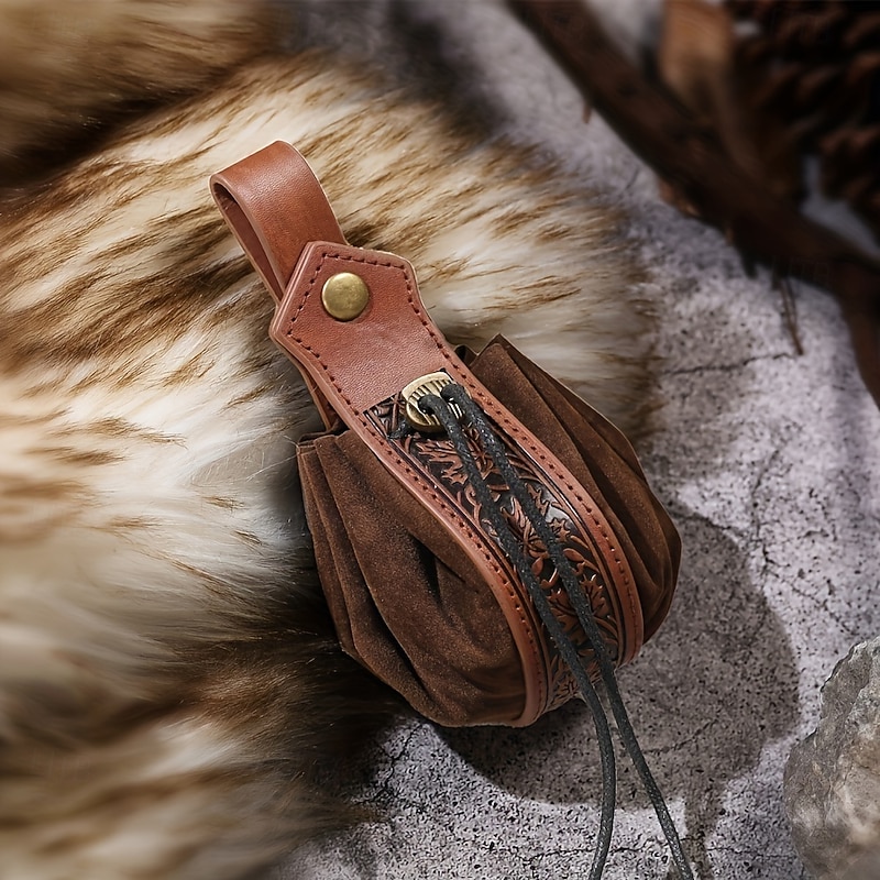 Medieval Renaissance Bag Belt Pouch Dice Bag Fancy Dress Men's Women's Unisex Halloween Masquerade Performance LARP Adults' Bag3
