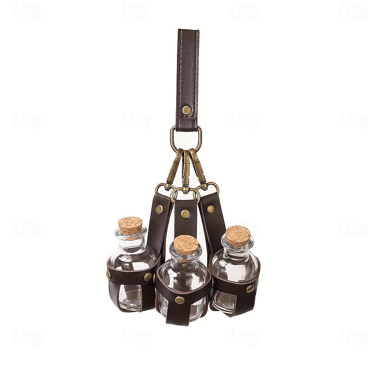 Punk & Gothic Medieval Renaissance Accesories Set Vikings Fancy Dress Men's Women's Unisex Celtic Viking Halloween Carnival Masquerade Performance LARP Ren Faire Adults' Bag Magic Bottle4