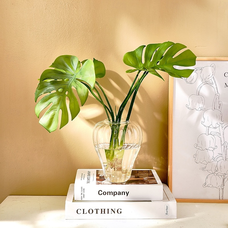 Pumpkin Striped Glass Vase – Decorative Indoor Hydroponic Planter for Flowers & Pothos, Elegant Tabletop Decoration for Home & Dining Room3