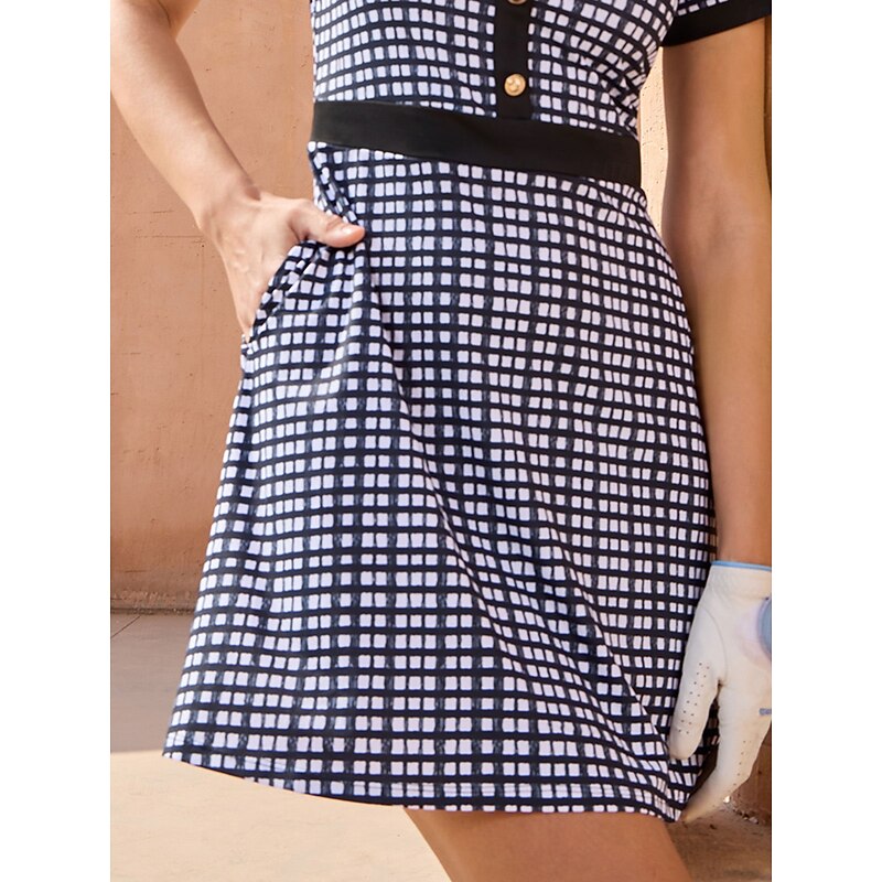Women's Golf Dress Black Short Sleeve Ladies Golf Attire Clothes Outfits Wear Apparel4