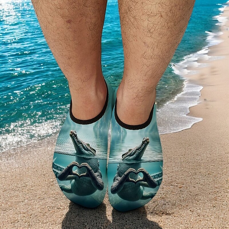 Unisex 3D Alligator Print Water Shoes – Quick-Dry Barefoot Aqua Socks for Beach, Swimming, Surfing & Outdoor Activities4