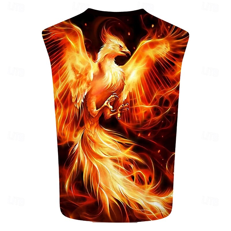 Men's Phoenix T Shirt Short Sleeve T shirt 3D Print Crew Neck Shirt Sports Fashion Street Sports Outdoor Casual Black Summer Spring Clothing Apparel S M L XL XXL XXXL2