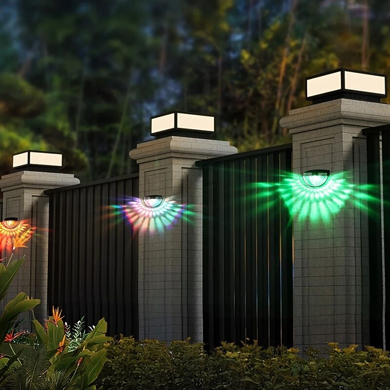 4PCS Outdoor Solar LED Wall Light Waterproof Fence Lights Garden Fence Yard Wall Lighting Decoration2