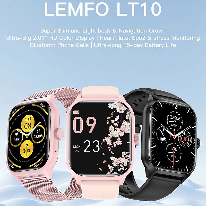 LEMFO LT10 Smart Watch 2025 Android Gift Bluetooth Call Smartwatch 2025 Touch Dial Music Fitness Tracker Sports Watches2