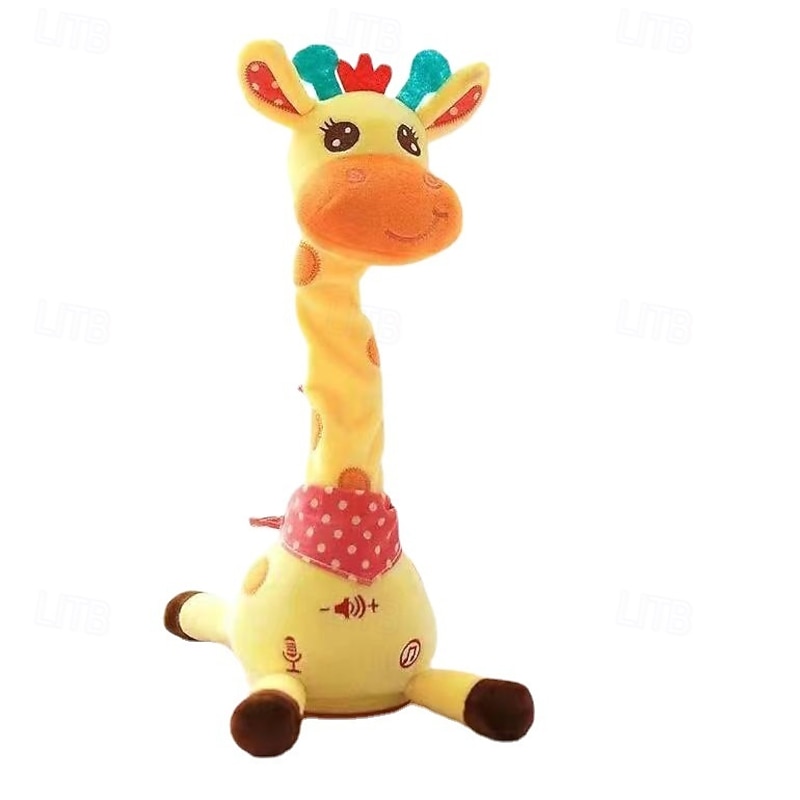 3-Button Embroidered Interactive Singing Fawn Plush Toy - Talks & Sings Perfect for Home Decor & Holiday Gifts2