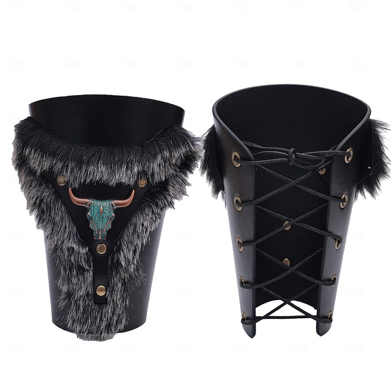 Retro Vintage Medieval Renaissance Armor Wristband Armband Archery Fancy Dress Men's Celtic Carnival Masquerade LARP Adults' Wrist Brace All Seasons3