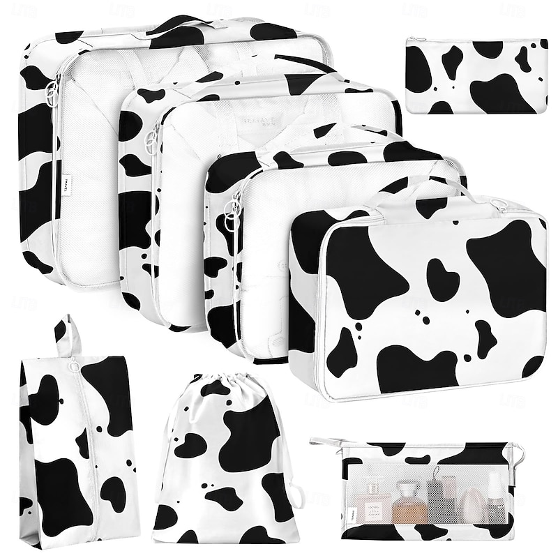 Travel Compression Packing Cubes Set - 8-Piece Lightweight, Space-Saving Organizer for Clothes, Luggage, and Travel Essentials - Durable, Waterproof Travel Storage Bags for Packing, Camping & Vacation