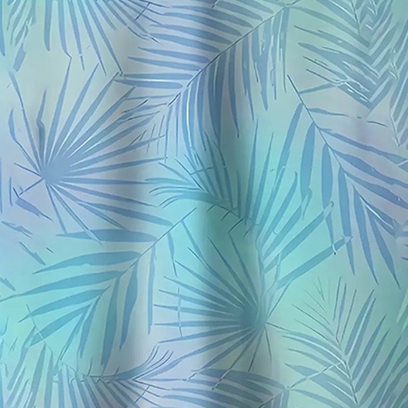 Men's Palm Leaf Tropical Plants Summer Hawaiian Shirt Button Up Shirt Short Sleeve Hawaiian Resort Vacation Holiday Beach Wear Summer Spring Turndown Collared Shirts Front One Pocket Light Blue3