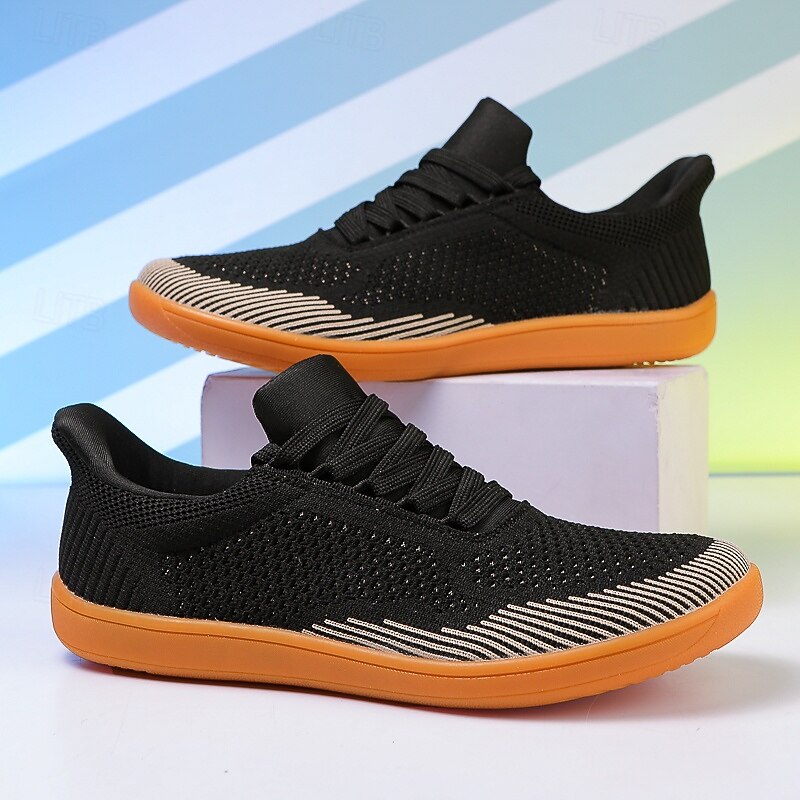 Men's Barefoot Casual Sneakers - Modern Black, Breathable Mesh, Comfort Sole - Suitable for Daily Use & Light Sports4