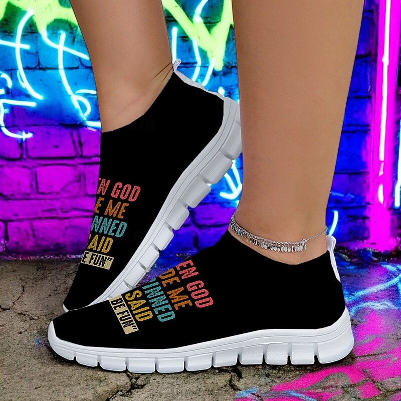 Women's Funny Quote Slip-On Sneakers - Comfortable Graphic Shoes for Casual Wear2