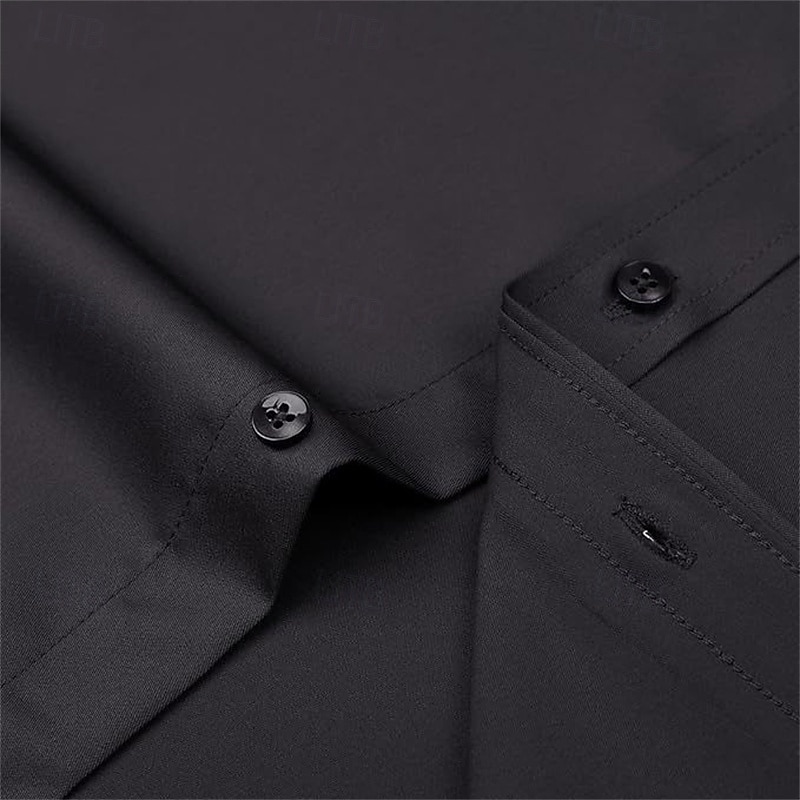 Men's Shirt Dress Shirt Button Up Shirt Plain Wedding Daily Light Pink Black White Dark Navy Long Sleeve Turndown Spring &  Fall Clothing Apparel Patchwork3