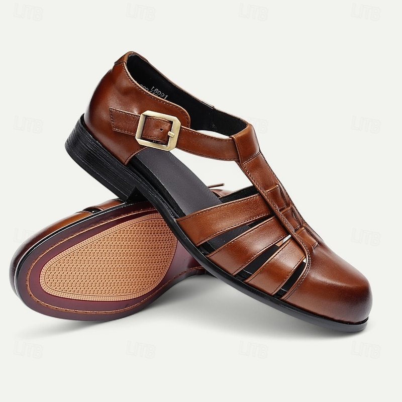 Men's Leather Fisherman Sandals - Breathable Summer Closed-Toe Sandals for Casual & Outdoor Wear4