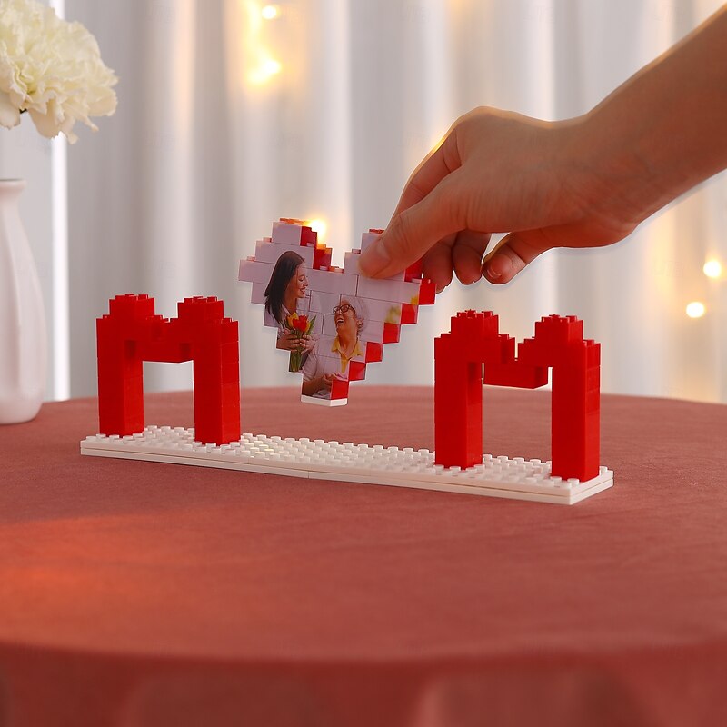 Personalized Photo Cube Puzzle Custom Best Gift for Mom – Custom Gift for Mother's Day, Women's Day, Halloween, Christmas, New Year, Home Decor, Double-Sided Picture Block Ornament3