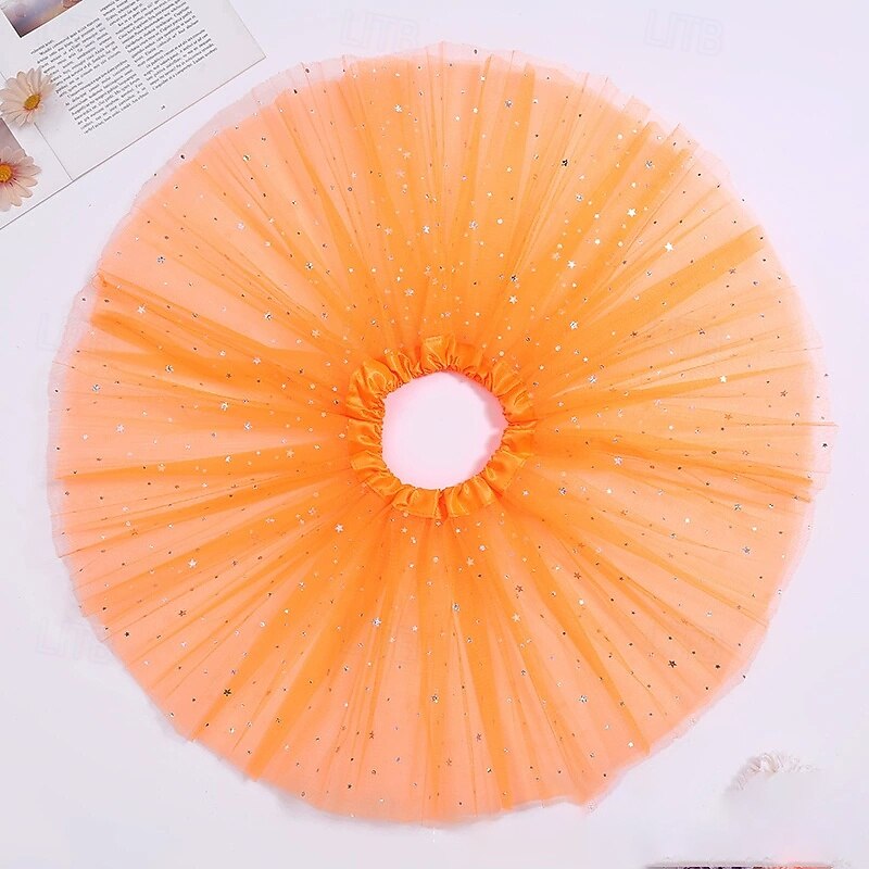 Kids Girls' Skirt Solid Color Active Mesh Outdoor 4 years+ Summer Light Pink Black White4