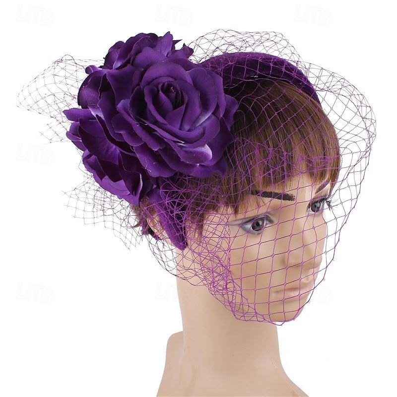 Headpiece Net Wedding Evening Party Elegant Wedding With Flower Headpiece Headwear4