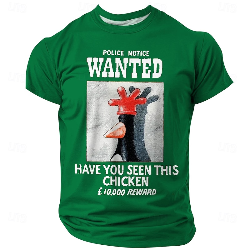 Men's Animal Funny T Shirt Short Sleeve T shirt 3D Print Crew Neck Shirt Exaggerated Designer Party Holiday Black White Red Summer Spring Clothing Apparel S M L XL XXL XXXL3