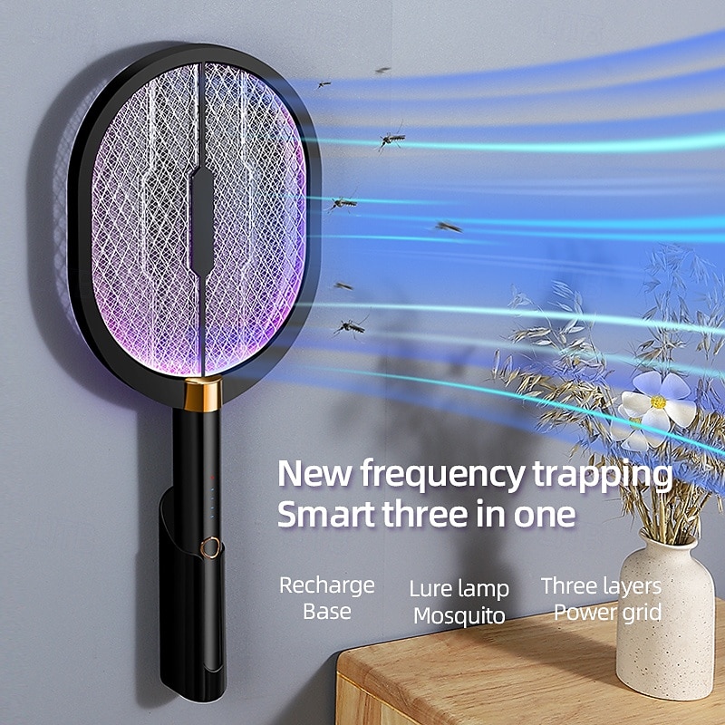 USB Rechargeable Mosquito Swatter – Two-in-One Electric Shock Fly Swatter for Dormitory and Household Use4