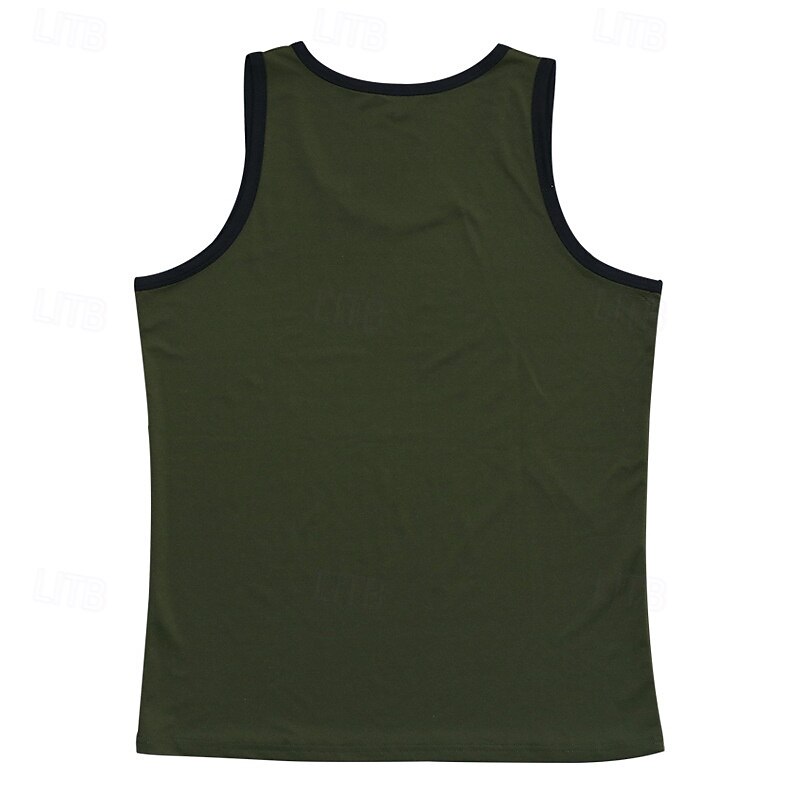 Men's Tank Top Vest Top Undershirt Sleeveless Shirt Sleeveless U Neck Summer Quotes & Sayings Fashion Designer Vacation Street Going out Black White Red Top Tee for Men4