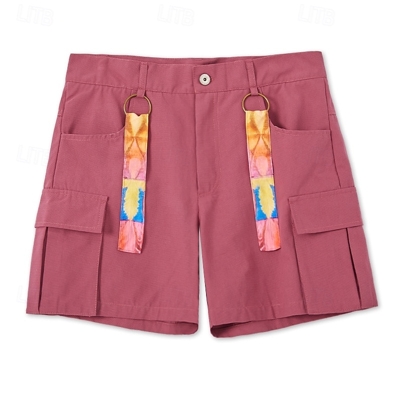 Men's Cargo Shorts Chino Shorts Summer Shorts Bermuda shorts Work Shorts Buttons Woven Multi Pocket Plain Comfort Soft Short Outdoor Casual Daily Fashion Streetwear Purple Micro-elastic4