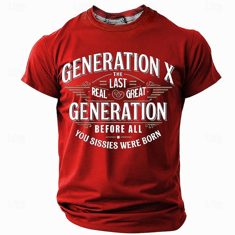 Men's Funny Graphic T-Shirt - Generation X 'Last Real & Great' Short Sleeve Tee