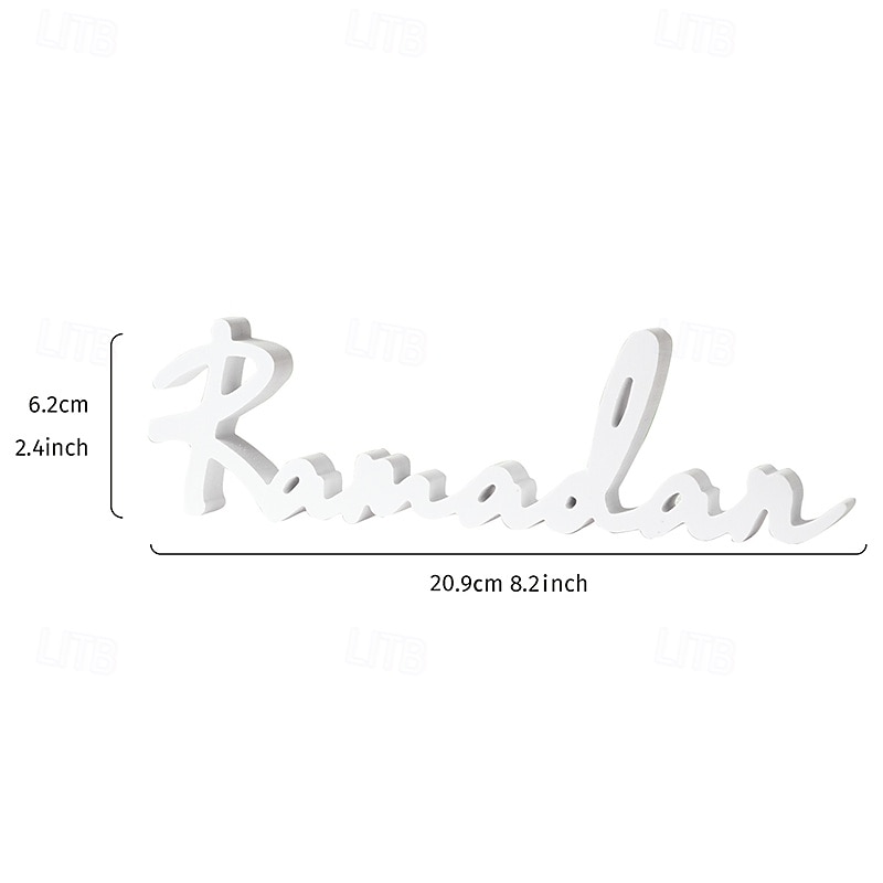Ramadan Letter Table Decor – Creative White PVC Foam Letter Ornaments, Festive Desktop Decoration for Eid al-Fitr & Eid al-Adha3