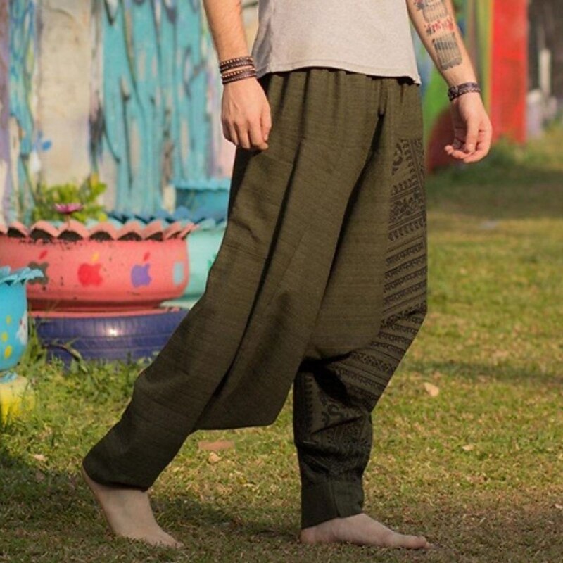 Retro Vintage Boho Medieval Trousers Harem pants Pirate Viking Baggy Fancy Dress Men's Pirate Carnival Vacation Yoga LARP Adults' Pants Spring & Summer