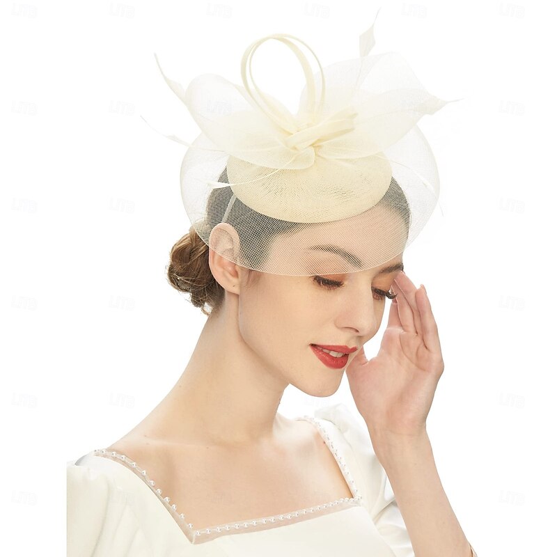 Headpiece Tulle Wedding Evening Party Elegant Wedding With Pure Color Headpiece Headwear2