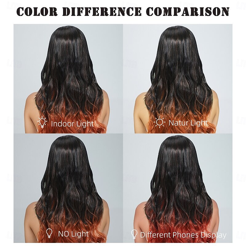 Synthetic Wig Wavy Curly Weave Layered Haircut With Bangs Machine Made Wig 28 inch A1 Synthetic Hair Women's Classic Color Gradient Highlighted / Balayage Hair Brown2