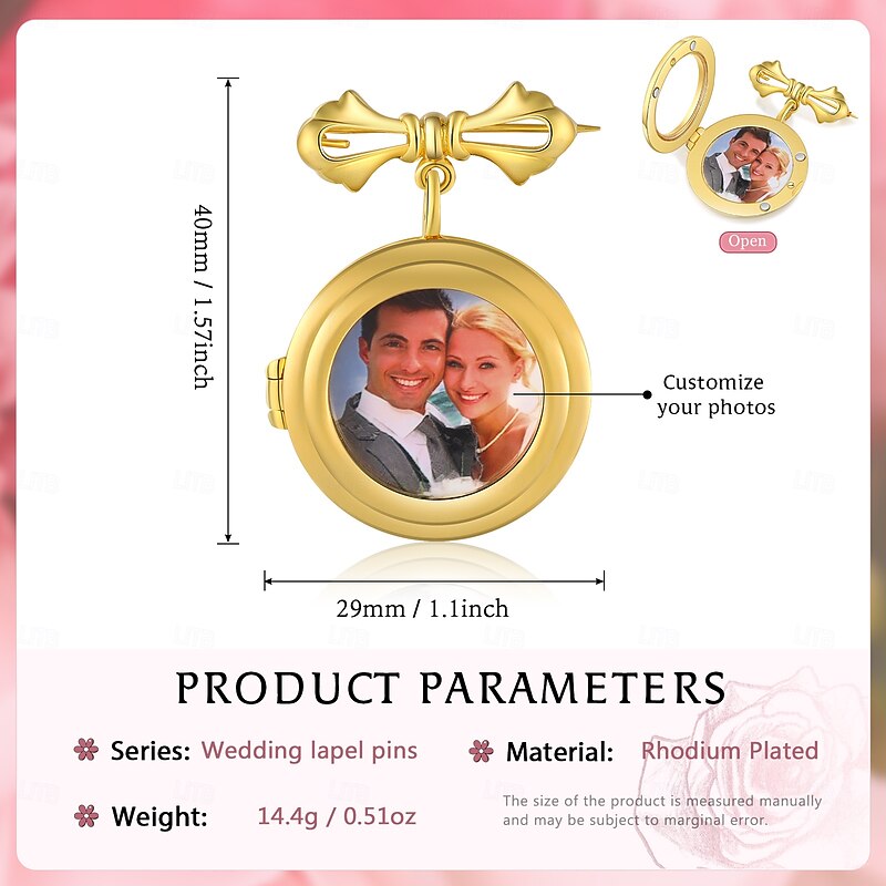 Personalized Photo Bouquet Charm, Custom Wedding Bouquet Decoration, Unique Keepsake for Atmosphere and Table Decor, Meaningful Gift for Wife, Husband, Friends3