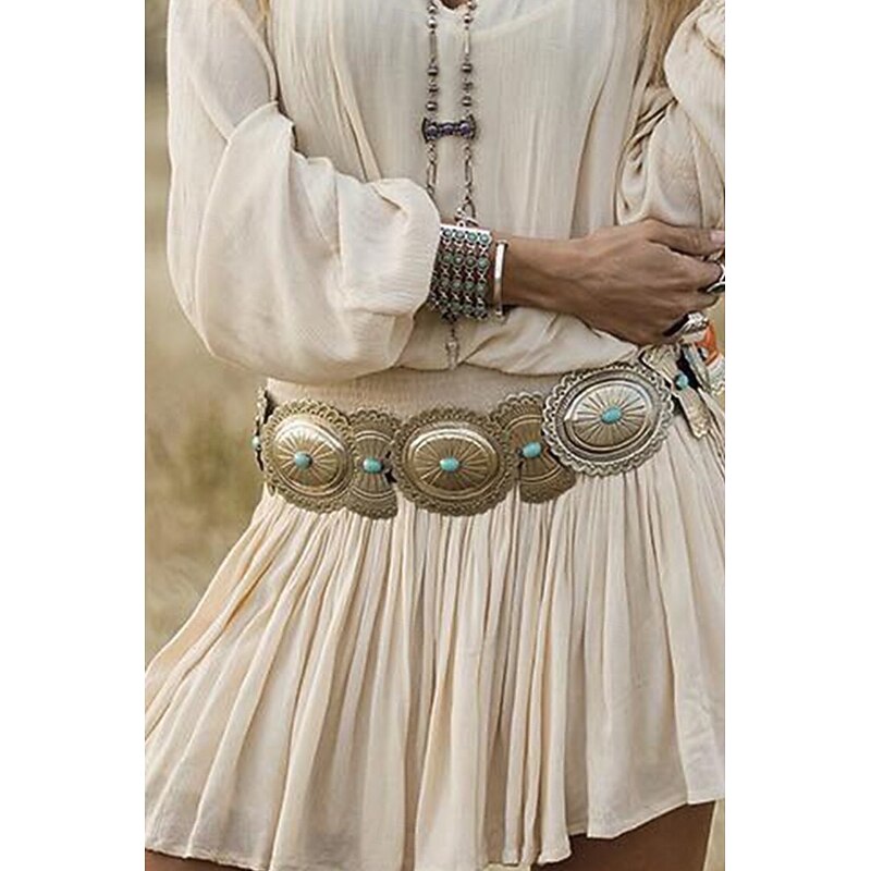 Women's Mini Dress Casual Dress Ruched Dress Western Dress Fashion Puff Sleeve Outdoor Daily Weekend Regular Fit Geometric Long Sleeve V Neck White Summer3