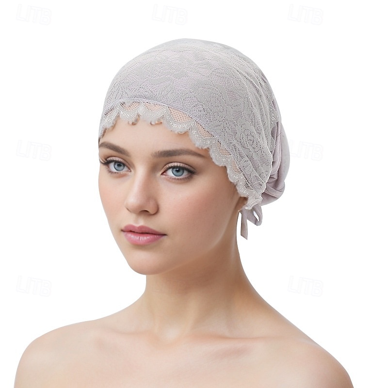 Headwear Polyester / Cotton Blend Floppy Hat Turbans Wedding Casual With Lace Flower Headpiece Headwear2