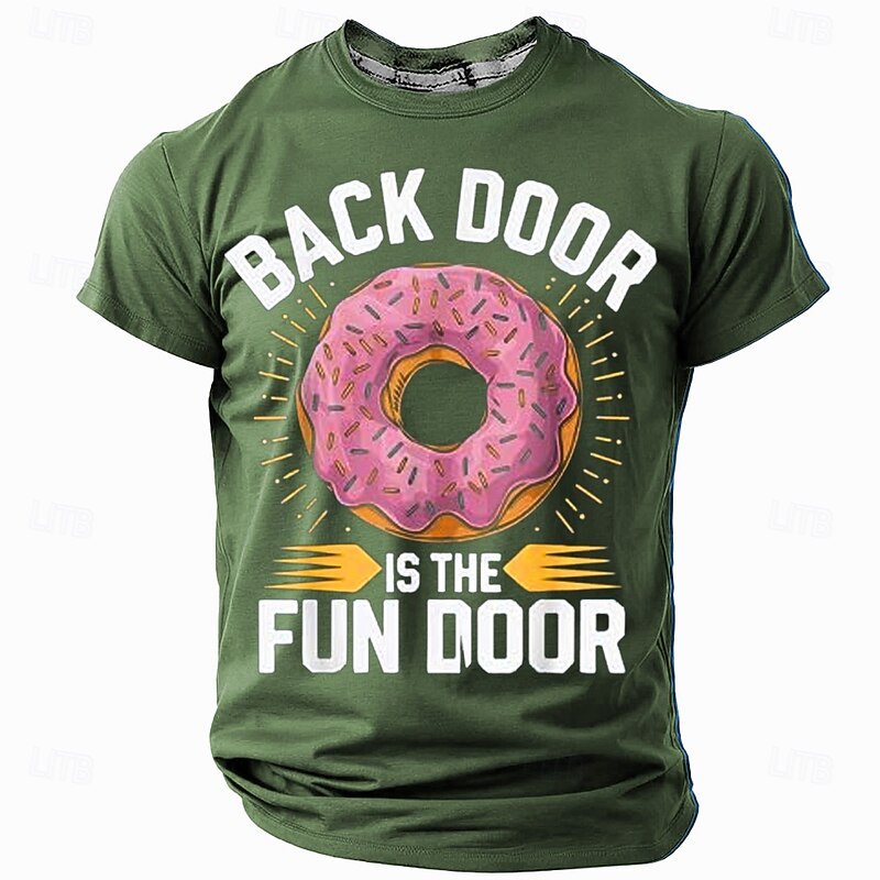 Men's Adult Humor Donuts Funny Slang T Shirt Short Sleeve T shirt 3D Print Crew Neck Shirt Fashion Daily Street Daily Black Red Blue Summer Spring Clothing Apparel S M L XL XXL XXXL3